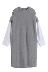 Ann Layered Wool Blend And Cotton Dress